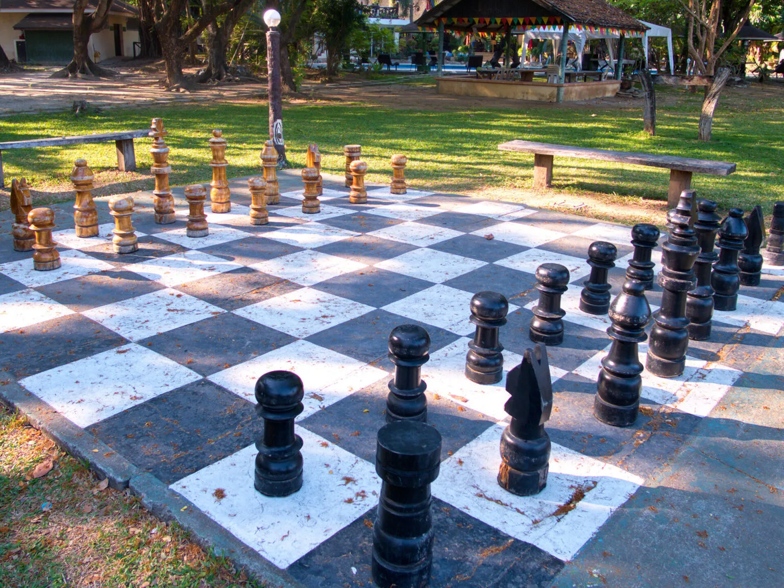 Outdoor Chess at Matabungkay Beach Hotel